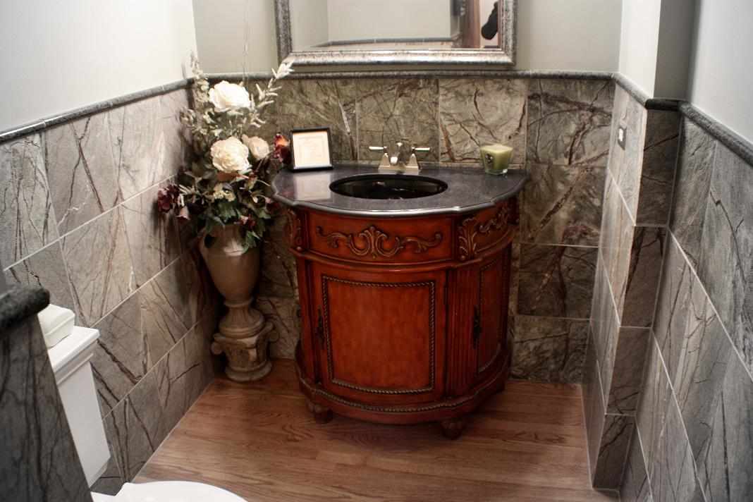 Powder Room - JWConstructionandDesign.com | Chicago Area Bathroom Facelift